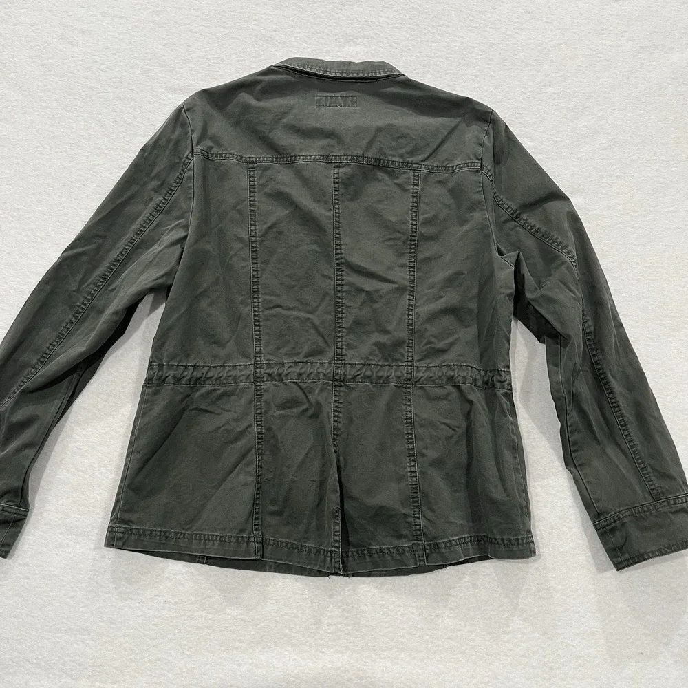 Merona Womens Size LG Military Jacket Dark Green Cotton Utility Jacket